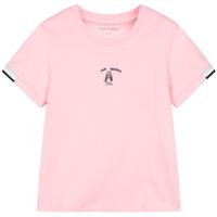 暇步士（Hush Puppies）童装儿童男女中性大童25春夏短袖T恤 糖果粉 130cm