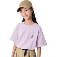 巴拉巴拉儿童童装男童t恤短袖2024夏装女童小童大童上衣208224117216 粉紫70005 180cm