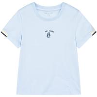 暇步士（Hush Puppies）童装儿童男女中性大童25春夏短袖T恤 冰晶蓝 130cm