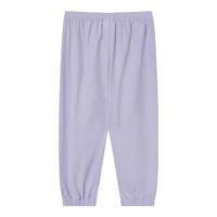 鸿星尔克儿童夏季男童运动休闲长裤舒适运动裤女薄款梭织长裤 浅粉紫 165