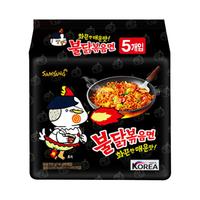韩国进口三养火鸡面 超辣变态辣方便面 爆辣速食泡面 特辣干拌面 黑袋超辣火鸡面5连包