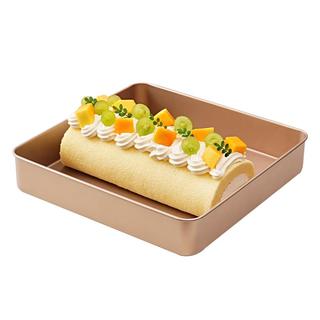 十色生活加高5cm方形蛋糕卷模具28×28毛巾卷烤盘烤箱用雪花酥家用烘焙工具