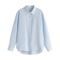 范思蓝恩秋季简约宽松基础长袖衬衫女2024秋季通勤设计感时髦上衣 香芋紫 XS
