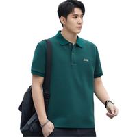 吉普（JEEP）T恤男士短袖春夏季Polo商务休闲衫潮流宽松衣服男装 墨绿 L 