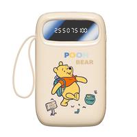 迪士尼（DISNEY）充电宝自带线20000毫安可上飞机PD超级快充小巧轻薄便携移动电源可爱适用苹果华为小米 （1W毫安）蜜罐熊|自带四线+快充