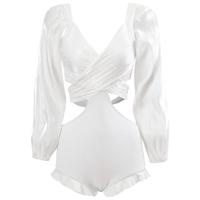 亦美珊泳衣女2024泡温泉连体高端性感显瘦大码微胖度假 精品白 L 