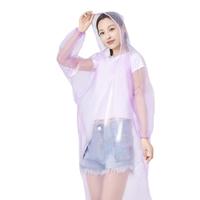 七海秋一次性雨衣加厚便携式卡片雨衣长款防暴雨成人款外穿雨披5件彩色