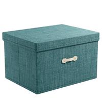 佳帮手布艺衣物收纳箱衣柜衣服收纳盒被子整理储物箱可折叠 绿色超大号【51*41*30cm】单只