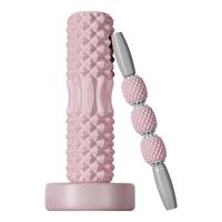 Keep 泡沫轴两件套肌肉放松狼牙棒按摩棒滚轴瑜伽器材 组合款樱花粉