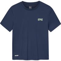 鸿星尔克男童t恤短袖儿童t恤简约中大童儿童短袖t恤 蓝黑色 175