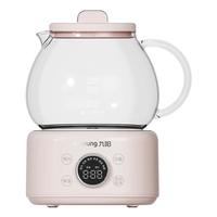九阳全玻璃养生壶迷你恒温壶 办公室多功能煮茶壶花茶壶水果茶 家用烧水壶热水壶 24H预约 【长效保温】WY102- 1L