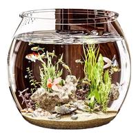 移动端、京东百亿补贴：飞达三和 圆形鱼缸塑料一体成型仿玻璃防摔耐摔不坏客厅小型桌面生态缸 中号