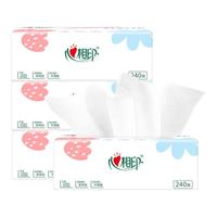 心相印抽纸面巾纸餐巾纸宿舍卫生纸擦手纸家庭实惠装纸抽 3层 240张*4包