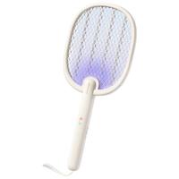 彩虹电蚊拍充电式家用二合一自动诱蚊续航持久物理杀蚊灭蚊拍 玉兰黄【可诱蚊】基础款