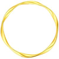 VIGG黄金手镯999足金莫比乌斯金镯子礼 约18g（5G工艺）实心 54圈口