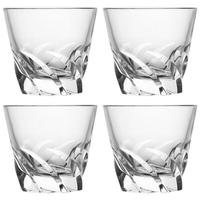 CLITON玻璃威士忌酒杯 风刃纹路烈酒杯洋酒杯家用水杯玻璃杯4只套装 风刃威士忌杯4只