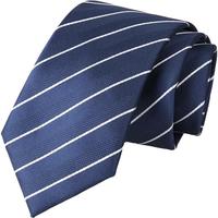 HLA海澜之家领带男撞色条纹镶拼质感有型商务顺滑领带男HZLAD1Y005A 藏青条纹05 145CM×7CM