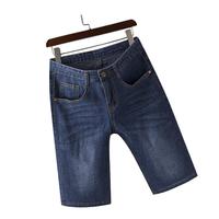 红蜻蜓（RED DRAGONFLY）弹力牛仔短裤男薄款宽松舒适潮牌休闲五分棉质裤子 深蓝色B 40 40（190-205斤）