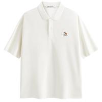 太平鸟男装【晚心联名】 40支polo衫2025年夏宽松翻领短袖t潮 米色 第一批 M