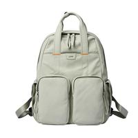 莱夫多口袋双肩包14英寸电脑包商务出差旅行背包 青草绿