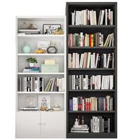  Honey Cute 现代简约 书柜  柜门款白色四层书柜1380*650*330 长65cm；宽33cm；高138cm 4