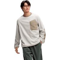 森马 Semir卫衣男抗静电摇粒绒冬季撞色拼接时尚上衣户外风109724116103 浅卡其50355 M