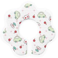 安可新 婴儿7A抗菌蚕丝一次性七角围嘴【40片】独立装宝宝免洗围兜 绿车