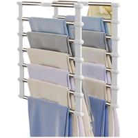 佳帮手裤架防滑裤夹家用多层裤架多功能折叠无痕裤挂收纳8层佳灰 折叠裤架【8层】