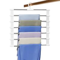 佳帮手裤架防滑裤夹家用多层裤架多功能折叠无痕裤挂收纳6层白色 折叠裤架【6层】