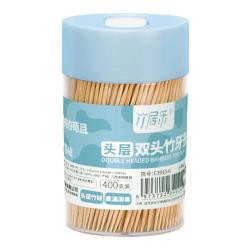 竹居乐 竹牙签 双尖头 400支/罐