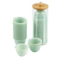 SHUANG YU一次性功夫杯茶杯翡翠杯100只*60ml配杯架品尝杯子 翡翠功夫杯100只送杯架