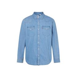 Levi's 男士灰色牛仔衬衫宽松休闲时尚经典百搭 浅蓝色 S