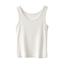 都市丽人背心女士背心春夏修身西装内搭打底无痕可外穿圆领无袖上衣白L