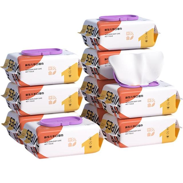 德佑 婴儿手口湿巾80抽大包洁肤湿巾新生儿宝宝PP清洁湿纸巾  80抽 10包