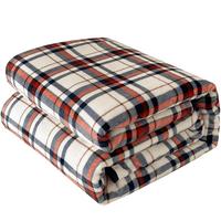 多喜爱毛毯 毛巾被空调毯子午睡法兰绒毯沙发宿舍加厚披肩毯150*200cm 格纹蔚蓝