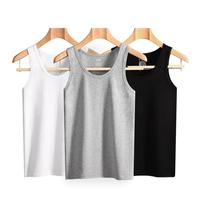 雅鹿100%纯棉男士背心男夏季细螺纹窄肩吸汗透气运动跨栏打底汗衫 【3件装】灰+灰+灰 2XL :170-180cm/140-160斤