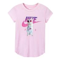 NIKE 耐克小童装女童纯棉短袖T恤夏季儿童针织休闲上衣 樱花粉 100 /52 【身高92-98cm】