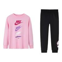NIKE 耐克小童装男女童长袖T恤裤子套装春秋儿童纯棉舒适休闲运动套装 110 /56【身高104-110cm】