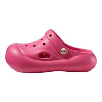 朴西朴西扶摇洞洞鞋女厚底可爱夏季沙滩鞋防滑包头透气可外穿凉拖鞋 树莓红 37-38