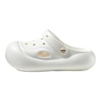 朴西朴西扶摇洞洞鞋女厚底可爱夏季沙滩鞋防滑包头透气可外穿凉拖鞋 象牙白 35-36