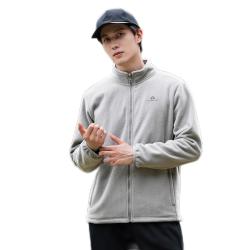 拓路者 抓绒衣男户外休闲夹克摇粒绒外套保暖冲锋衣抓绒内胆 银雪灰 3XL