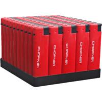 超凡防风打火机一次性结婚礼酒席订做印刷印字印logo广告饭店 【防风】CF6纯红 25支