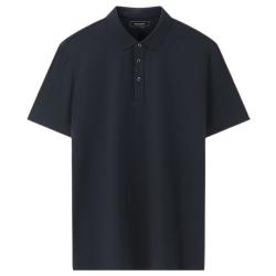 雅戈尔 短袖POLO衫男士珠地混纺面料可机洗POLO柔软顺滑亲肤2025合款 藏青色）