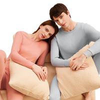 红豆(Hodo)保暖内衣套装24秋冬季精梳棉圆领全棉打底衫男女秋衣秋裤 P3胭脂粉女士套装 165100-120斤
