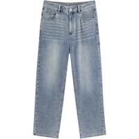 GXG奥莱 重磅系列复古水洗牛仔直筒裤 24夏季 浅蓝色 185/XXL