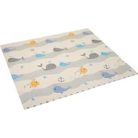 盟石（cute stone）加厚婴儿爬行垫折叠双面XPE宝宝爬爬垫儿童防滑拼接地垫游戏毯 城市轨道+海洋150*180*1.8cm手提袋 【折叠款】