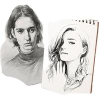 晨光(M&G) 素描本 线圈速写本加厚水彩绘画册马克笔绘画白纸用初学者儿童画画涂鸦记录多功能画本 【大号】精致黑卡8K