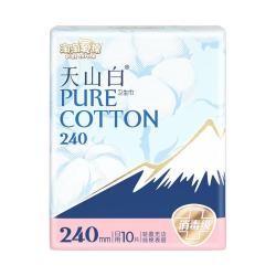 淘淘氧棉 天山白纯棉消毒级日用卫生巾240mm10片*4 京东自营