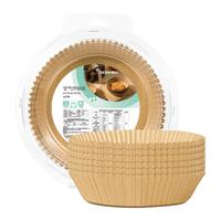 得力（deli）得心空气炸锅纸 圆形100片 硅油纸吸油纸烘焙烤箱垫纸 适用3L以上炸锅 LQ708