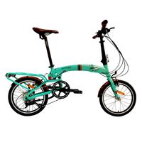 欧亚马 OYAMA铝合金纵横折叠自行车16寸内3速外9速男女式单车纵横S500 外9速绿色 三折叠 五年质保 16英寸